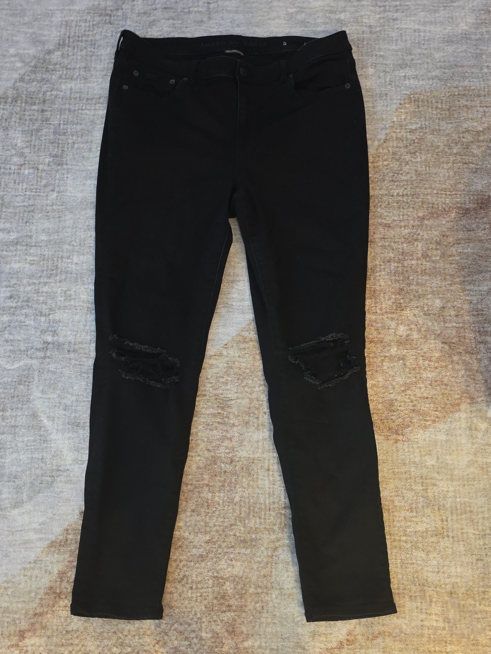 American Eagle Outfitters Black Distressed Skinny Jeans